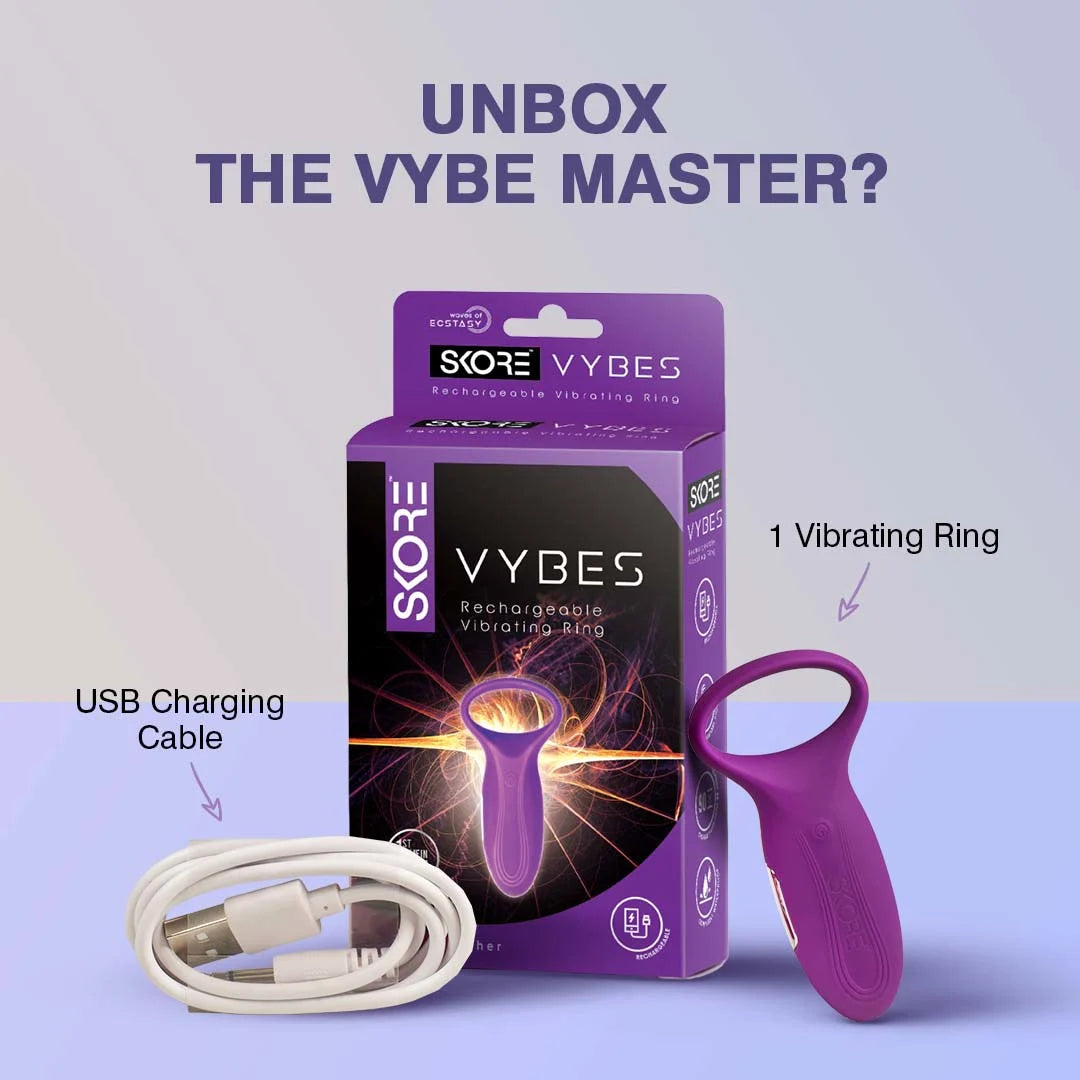 Skore Vybes - Waterproof Vibrating Ring for Men