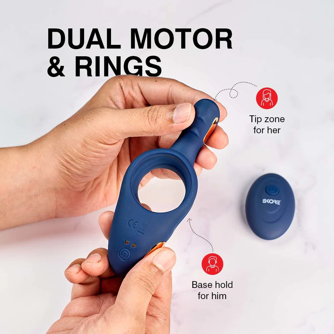 Skore TREMOR – Dual Motor Vibrating Ring with Ball Strap