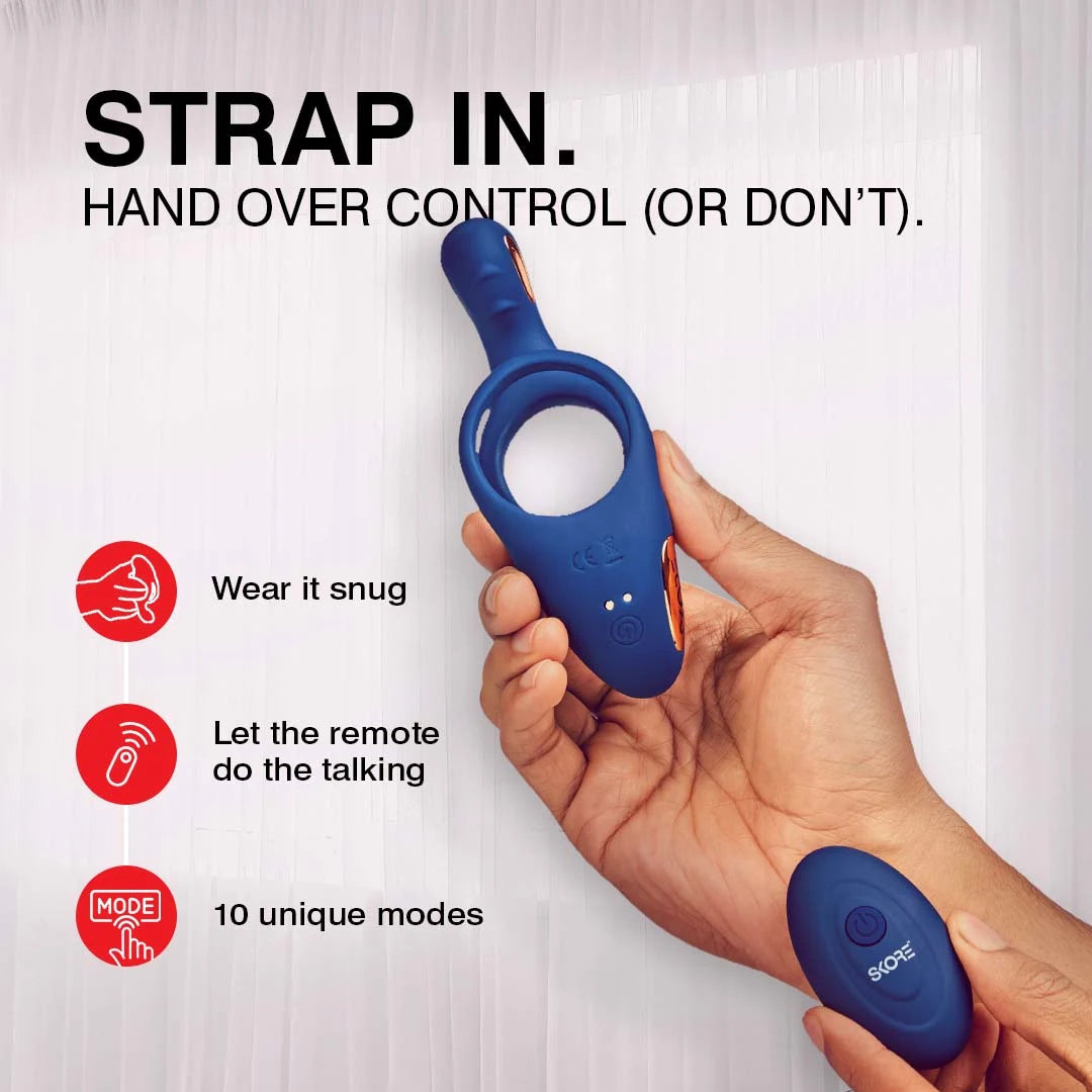 Skore TREMOR – Dual Motor Vibrating Ring with Ball Strap