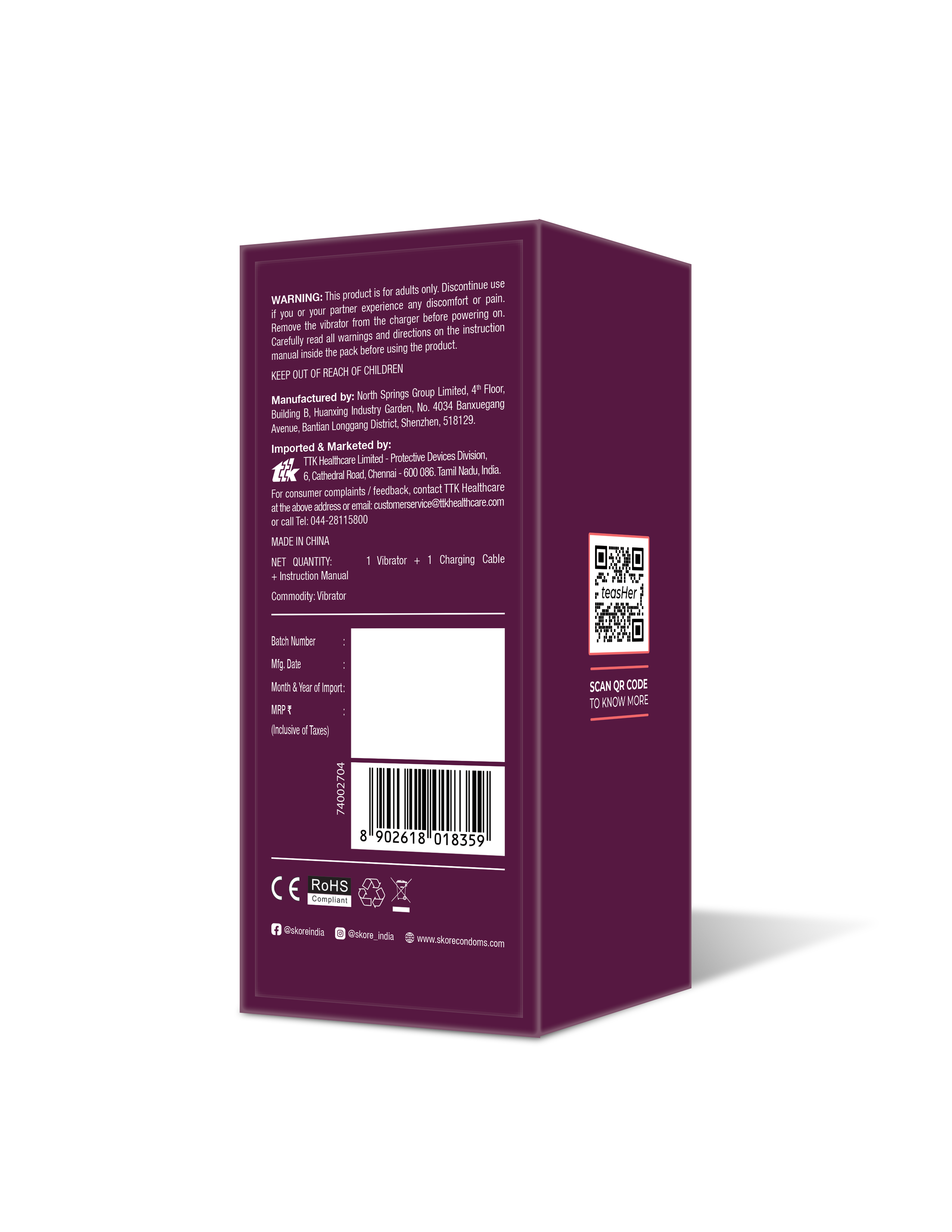 Skore teasHer - RECHARGEABLE FINGER VIBRATOR