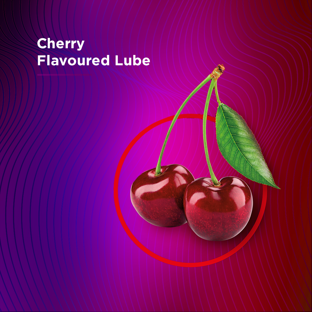 Skore Buzzz Vibrating Ring, Mini Adventure Condoms  & Cherry Lube
