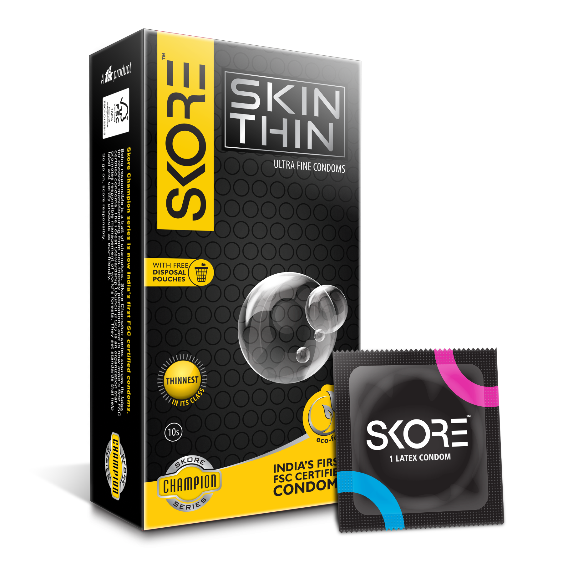 Skore Skin Thin Condoms - Ultra Thin Pack of 10 | Skore Condoms